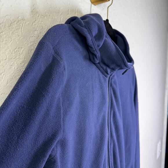 MERRELL Jacket Large Women's Fleece Hooded Full Zip Front Zip Pockets Navy Blue - Picture 6 of 12